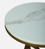 Pedrio White Porcelain Top End Table With Gold Finish