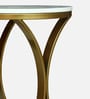 Pedrio White Porcelain Top End Table With Gold Finish