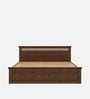 Pegasi Solid Wood King Size Bed In Golden Brown Colour With Box Storage