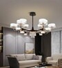 Pellucid 100cm LED Ceiling Chandelier, Smart Chandelier Lights for Living Room, Alexa & Google Compatible, Linear Pendant Light Black & Gold for Dining, Bedroom, Hall & Office