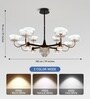 Pellucid 100cm LED Ceiling Chandelier, Smart Chandelier Lights for Living Room, Alexa & Google Compatible, Linear Pendant Light Black & Gold for Dining, Bedroom, Hall & Office