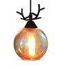 Pendant Black & Gold (E- 27/ 12 Watt) Glass & Metal Globe Hanging Light