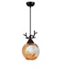 Pendant Black & Gold (E- 27/ 12 Watt) Glass & Metal Globe Hanging Light