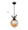 Pendant Black & Gold (E- 27/ 12 Watt) Glass & Metal Globe Hanging Light