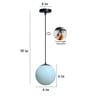 Pendant Black & White (E- 27/ 12 Watt) Metal & Glass Globe Hanging Light