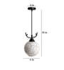 Pendant Black & White (E- 27/ 12 Watt) Metal & Glass Globe Hanging Light