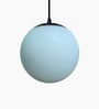 Pendant Black & White (E- 27/ 12 Watt) Metal & Glass Globe Hanging Light