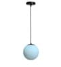 Pendant Black & White (E- 27/ 12 Watt) Metal & Glass Globe Hanging Light