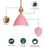Pendant Lamp Shade for Kitchen Island, Color Metal Minimal Pot Pendant Light Shades, Nordic Style for Bedroom, Living Room, Macaron, Pink