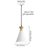 Pendant Lamp Shade for Kitchen Island, Color Metal Minimal Pot Pendant Light Shades, Nordic Wood Bedroom, Living Room, Triangle, White