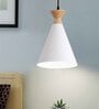 Pendant Lamp Shade for Kitchen Island, Color Metal Minimal Pot Pendant Light Shades, Nordic Wood Bedroom, Living Room, Triangle, White