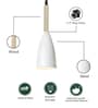 Pendant Lamp Shade for Kitchen Island, Color Metal Minimal Pot Pendant Light Shades, Nordic Wood Bedroom, Living Room, Bottle Guard, White