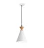 Pendant Lamp Shade for Kitchen Island, Color Metal Minimal Pot Pendant Light Shades, Nordic Wood Bedroom, Living Room, Triangle, White