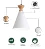 Pendant Lamp Shade for Kitchen Island, Color Metal Minimal Pot Pendant Light Shades, Nordic Wood Bedroom, Living Room, Triangle, White