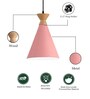 Minimal Pot Metal Pendant Lamp With Light Shade (Pink)