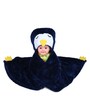 Penguin Hooded Baby Blanket in Blue