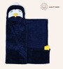 Penguin Hooded Baby Blanket in Blue