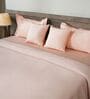 Pink 300TC 100% Cotton Solid 5Pcs Bedding Set