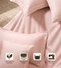 Pink 300TC 100% Cotton Solid 5Pcs Bedding Set