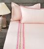 Peony Blush 300TC 100% Cotton Solids Flat Embroidered Super King Bedsheet With 2 Pillow Covers