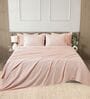 Pink 400TC 100% Cotton Solid Flat Super King Bedsheet With 2 Pillow Covers