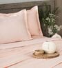 Pink 400TC 100% Cotton Solid Flat Super King Bedsheet With 2 Pillow Covers