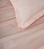 Pink 400TC 100% Cotton Solid Flat Super King Bedsheet With 2 Pillow Covers