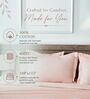 Pink 400TC 100% Cotton Solid Flat Super King Bedsheet With 2 Pillow Covers