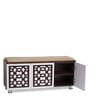Pepper Shoe Rack with Seating in Brown Teak & White Finish