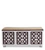Pepper Shoe Rack with Seating in Brown Teak & White Finish