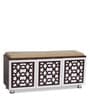 Pepper Shoe Rack with Seating in Brown Teak & White Finish