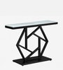 Percival Metal Console Table in Black Finish with Porcelain Top Percival Metal Console Table in Black Finish with Porcelain Top