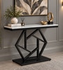 Percival Metal Console Table in Black Finish with Porcelain Top Percival Metal Console Table in Black Finish with Porcelain Top