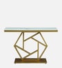 Percival Metal Console Table in Gold Finish with Porcelain Top Percival Metal Console Table in Gold Finish with Porcelain Top