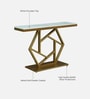 Percival Metal Console Table in Gold Finish with Porcelain Top Percival Metal Console Table in Gold Finish with Porcelain Top