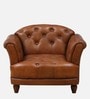 Bunbury Leather 1 Seater Sofa In Antique Tan Colour Bunbury Leather 1 Seater Sofa In Antique Tan Colour