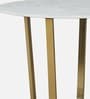Enrico Metallic 4 Seater Dining Table In White Marble Top