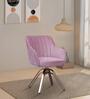 Perdue Velvet Chair in Blush Pink Colour With Rose Gold Finish