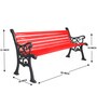 Perla Metal 3 Seater Park Bench in Black & Red Colour