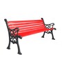Perla Metal 3 Seater Park Bench in Black & Red Colour