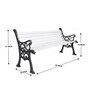Perla Metal 3 Seater Park Bench in Black & White Colour