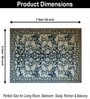 Blue Persian Printed Polyester 5 X 7 ft Machine Made Carpet