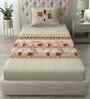 Persian Red Spring Glory Cotton186 TC Single Bedsheet With 1 Pillow Cover