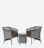 Perth Wicker Table And Chair Set In Grey Dual Tone Finish