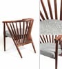 Peru Solid Wood Arm Chair in Blue Color
