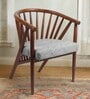 Peru Solid Wood Arm Chair in Blue Color