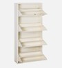 Pescara Metal Tilt Out Shoe Rack In Ivory Colour