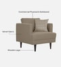 Pescara Velvet 1 Seater Sofa in Brown Colour