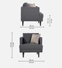 Pescara Velvet 1 Seater Sofa in Grey Colour