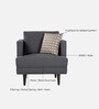 Pescara Velvet 1 Seater Sofa in Grey Colour